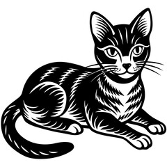 vector illustration of black cat