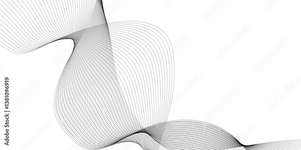 Poster abstract wave line business background. thin line wavy abstract vector background. curve wave seamle