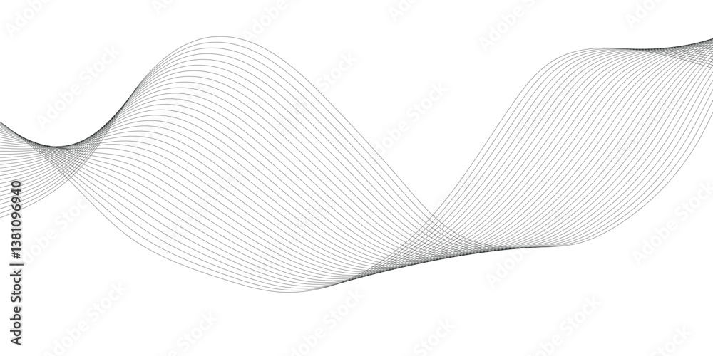 Poster abstract wave line business background. thin line wavy abstract vector background. curve wave seamle