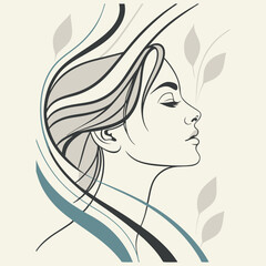 modern abstract portrait of a woman's face