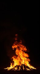 Flames isolated on black background