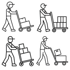 Fototapeta premium cart delivery shipping icon outline