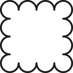 A squared cloud shape formed by 12 merged contour circles in a smooth composition.