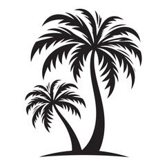 Fototapeta premium Palm tree silhouettes vector illustration.