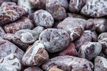 Rock wall. Background of stone for decoration. texture for design. Granite pebbles texture