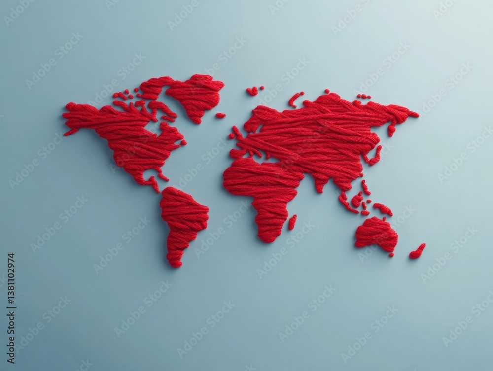 Poster Global Network Visualization Innovative Minimalist World Map for International Business Strategy and Digital Connectivity Expansion