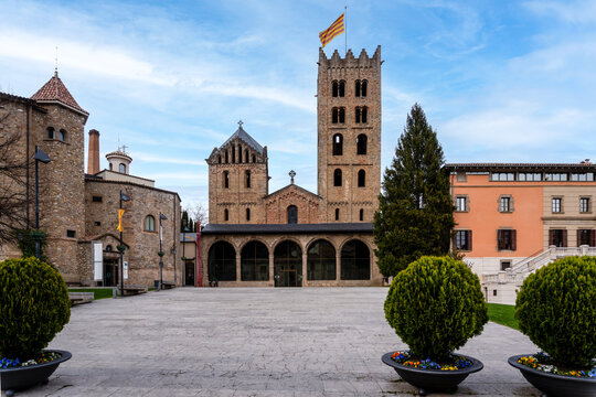 Monastery of Santa Maria de Ripoll, Catalonia, Spain. Founded in 879, it is considered the cradle of the Catalan nation.