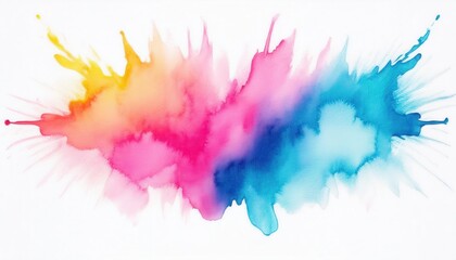 vibrant watercolor splash in blue, pink, and yellow with artistic gradient blending for background, print, and design

