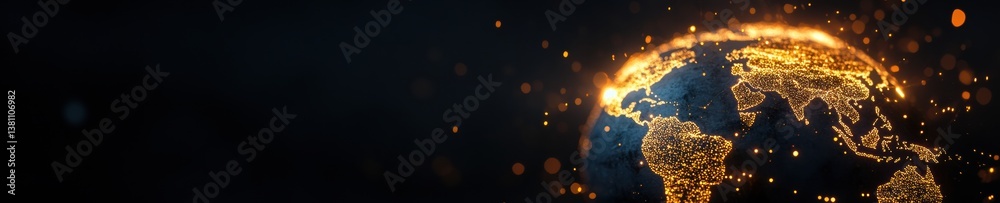 Poster Global Digital Nexus Illuminated Network Connectivity Visualizing Worldwide Data Exchange and International Business Infrastructure in Cyber-Mapped Luminescence