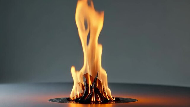 Fire flames separated on a transparent background.