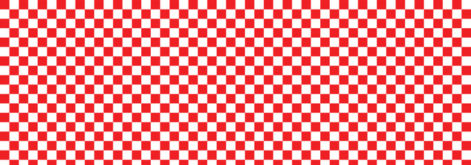 red and white checkerboard background. Abstract checkered chessboard. Vector element. Checkerboard seamless vector illustration. Retro mosaic floor. Vector illustrator. 
