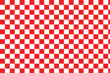 Fototapeta premium red and white checkerboard background. Abstract checkered chessboard. Vector element. Checkerboard seamless vector illustration. Retro mosaic floor. Vector illustrator. 