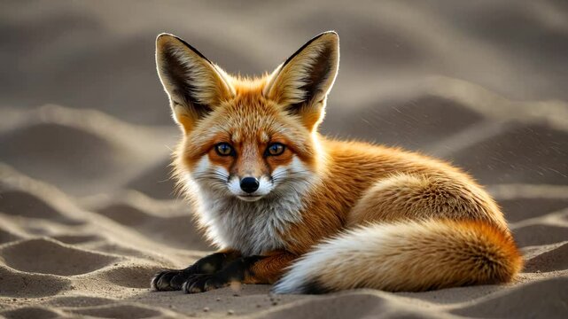 Fennec fox is a tiny crepuscular fox that originates from the deserts.