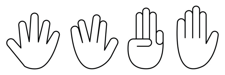 Fototapeta premium Human Hand Icons Set In Flat Style Vector Illustration. hand gesture icon. flat style.