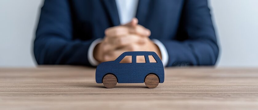 Signing car insurance contracts for protection office document stack professional environment car model