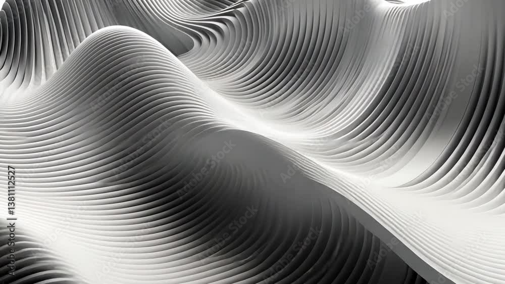 Poster abstract lines create a flowing texture in monochrome design generative ai