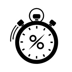 Obraz premium Sales timer vector icon featuring a stopwatch with a discount symbol