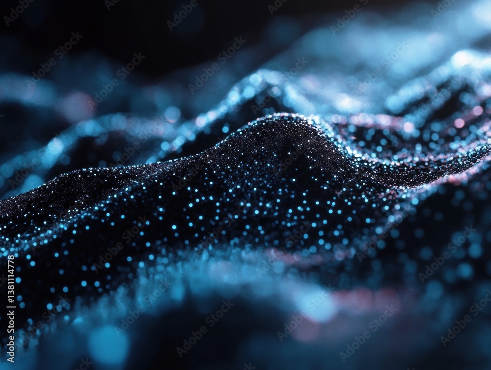 Poster Quantum Data Visualization Immersive Digital Particle Landscape Revealing AI-Driven Language Processing Dynamics in Cutting-Edge Technological Innovation