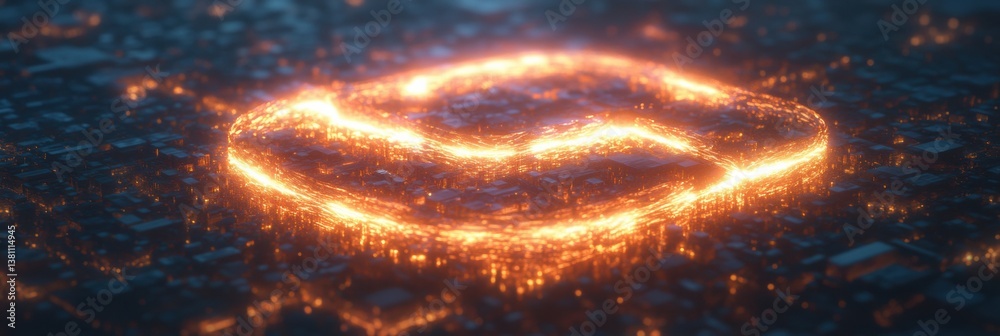 Poster Futuristic 5G Network Visualization Luminescent Digital Infrastructure Transforming Urban Connectivity with Holographic Technological Innovation