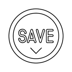 Save button icon representing data preservation and computer functionality