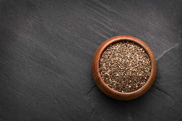 Salvia Hispanica - Nutrient chia seeds in the bowl.