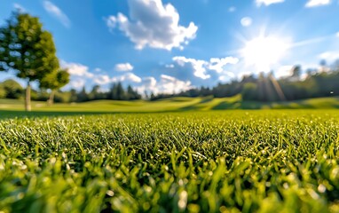 Sunny Golf Course Lawn