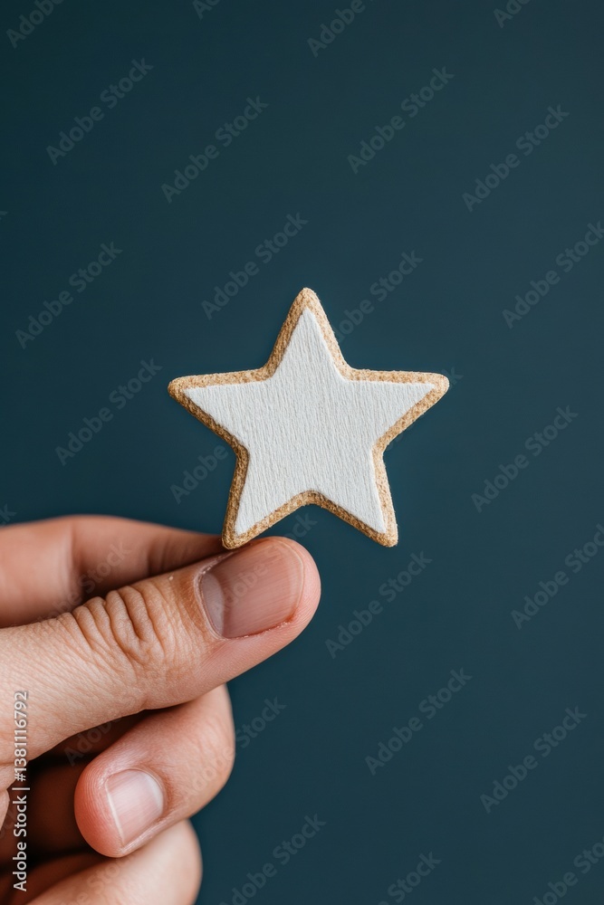 Poster minimalist customer satisfaction star elegant five-star rating cookie symbolizing premium experience