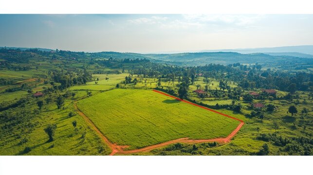 Scenic Landscape with Lush Green Fields and Rolling Hills