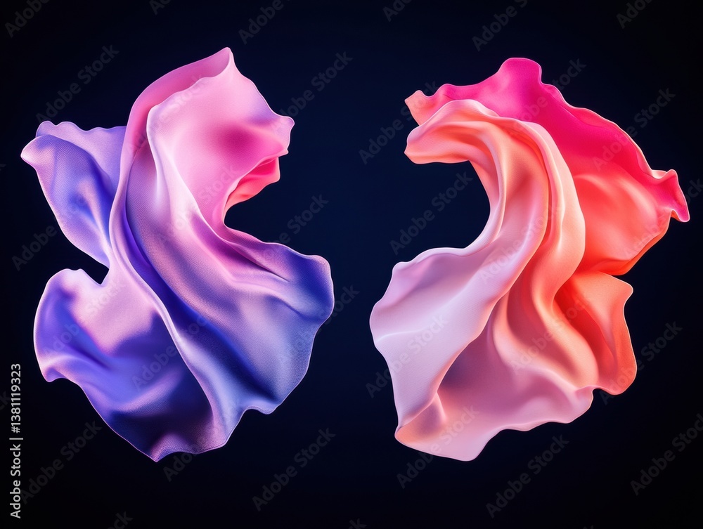 Poster fluid dynamics ethereal gradient wave visualization for digital innovation, creative marketing and n