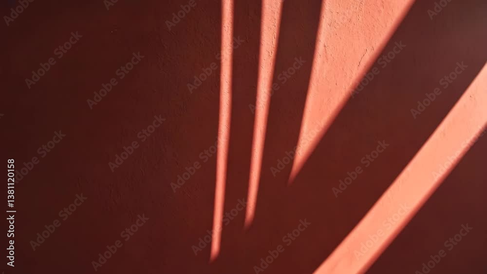 Poster close-up of an empty red textured wall with shadows. sparse background and texture.