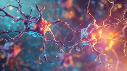 A digital portrait of Tay-Sachs disease affecting nerve cells