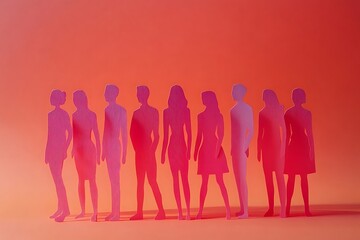 Connected Coral Silhouettes Row Background