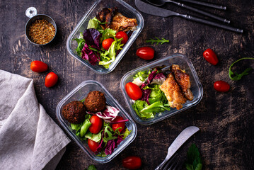 Meal prep concept. Healthy food in container.