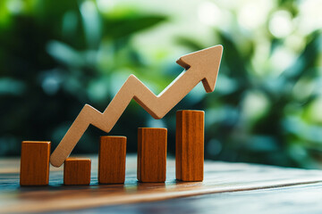 Perspective view of stock market growth business investing and data concept generated with AI