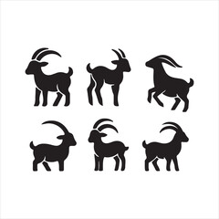 goat wild animals silhouettes