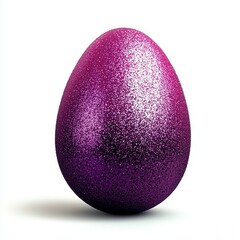 A glittery Easter egg with a sparkling surface texture. isolated on a clean white background

