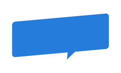 シンプルでおしゃれな斜めに傾いた横長の長方形の吹き出し - 青い背景のフレーム素材