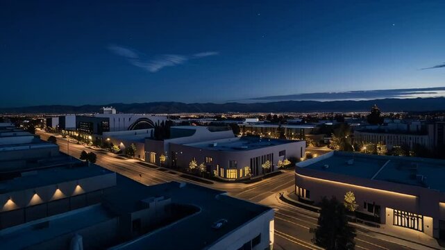 Fresno city, California, USA, night
