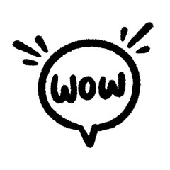 emotion action wow textbox png cartoon cute handwrite kid and doodle line outline hand-writen clipart element design for decoration design art