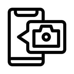 phone camera line icon