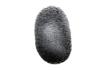 Black fingerprint isolated on transparent background
