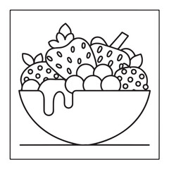 Summer Coloring Pages, bold & easy coloring page, summer background, summer food, Summer vacation, Hand drawn coloring page, Summer set of icons, Travel, beach, summer holidays, Vector illustration