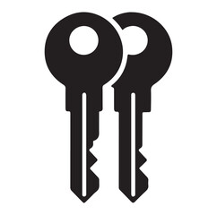 Minimal keys silhouettes vector illustration design.