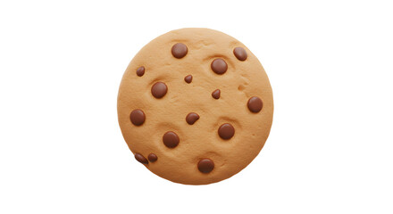 Fototapeta premium Delicious Chocolate Chip Cookie Isolated on White Background Close Up