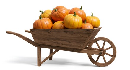 Wheelbarrow Full of Pumpkins – Autumn-Themed Stock Image