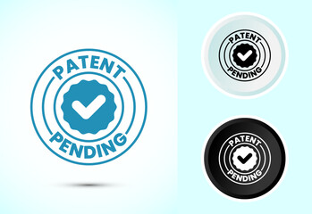 Patent pending icon design illustration, patent pending logo, badge, seal emblem, Color black and white