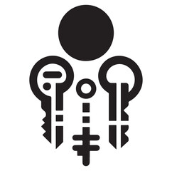Minimal keys silhouettes vector illustration design.
