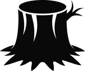 Tree Stump Silhouette Vector for Nature, Logging, and Woodland-Themed Projects