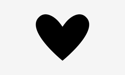 Heart Shape Black Love Symbol Silhouette Vector Illustration Design