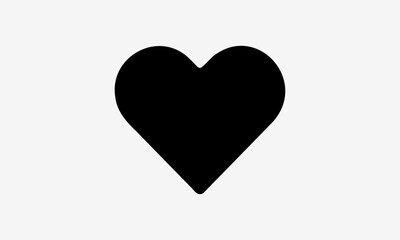 Heart Shape Black Love Symbol Silhouette Vector Illustration Design